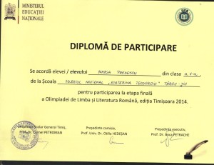 diploma participare maria predescu 2014
