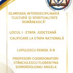 Olimpiada Interdisciplinară Cultură și Spiritualitate Românească, etapa județeană 2026